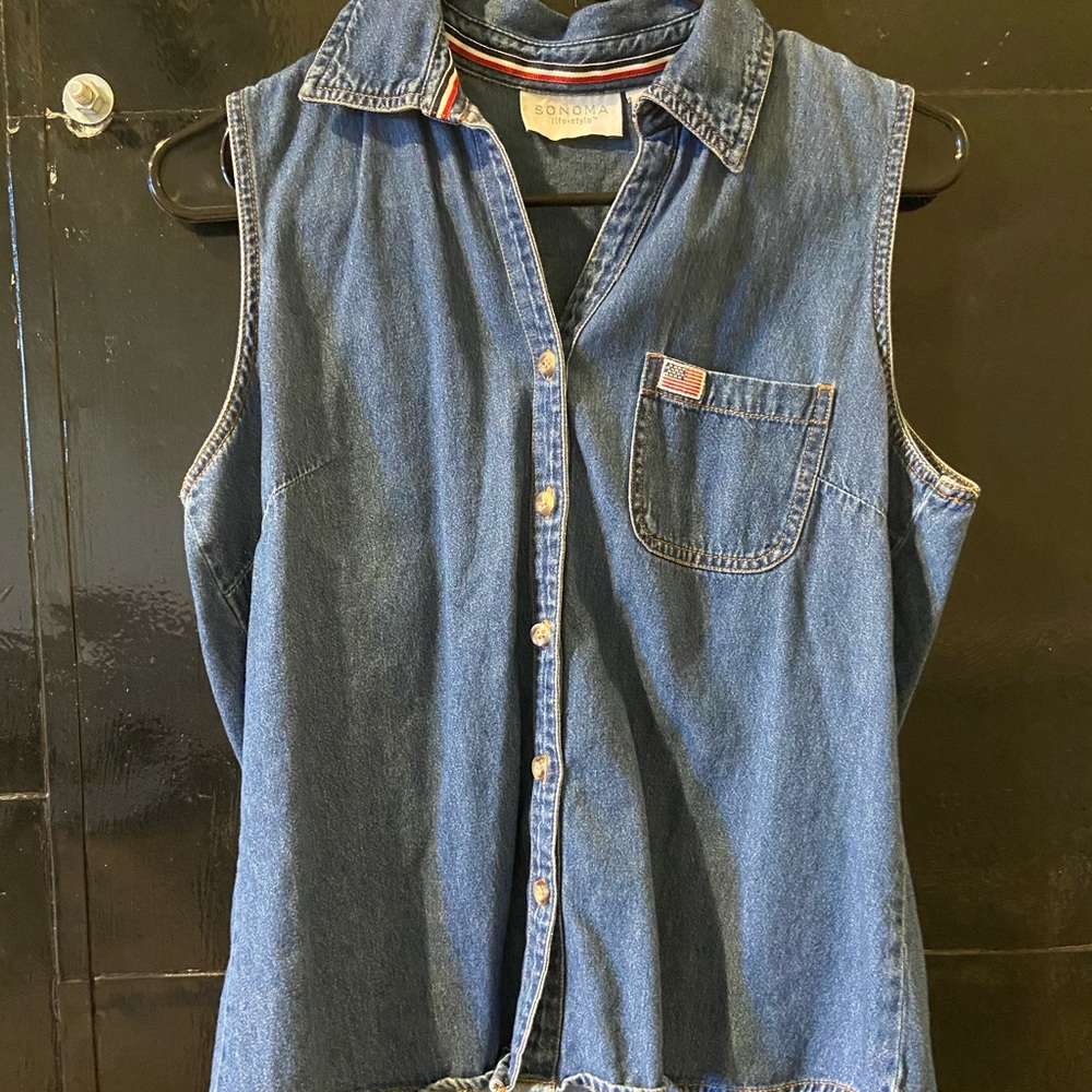 Thrifted Denim Vest